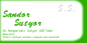 sandor sutyor business card